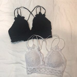Black and White lace Bralets